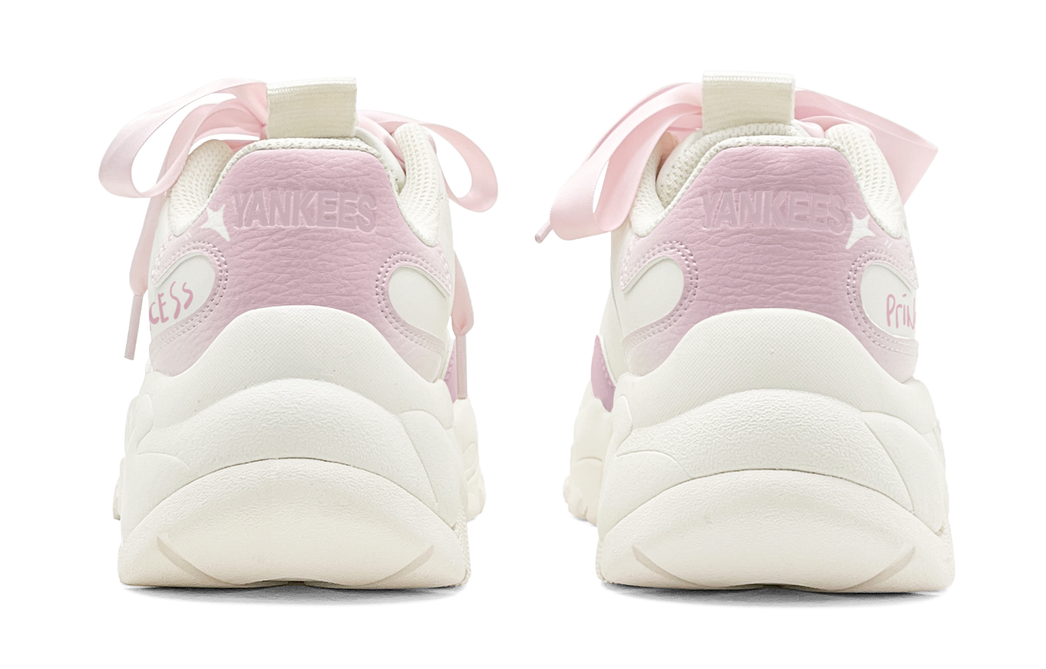 MLB Big Ball Chunky Romantic Gift, Pink Love Letter Low Top Chunky Sneakers Unisex Pink