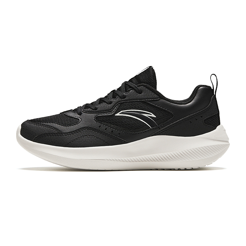 Anta Cushioning Abrasion Resistant Lightweight Low Top Running Shoes Women's Black White