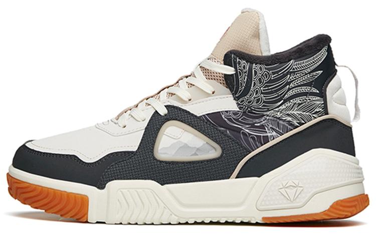Anta Thermal, Slip Resistant, And Abrasion Resistant Coverage High Top Skateboard Shoes Men's White Gray