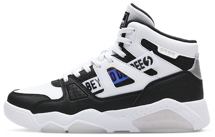 361° Slip Resistant And Breathable High Top Skateboard Shoes Women's Black White