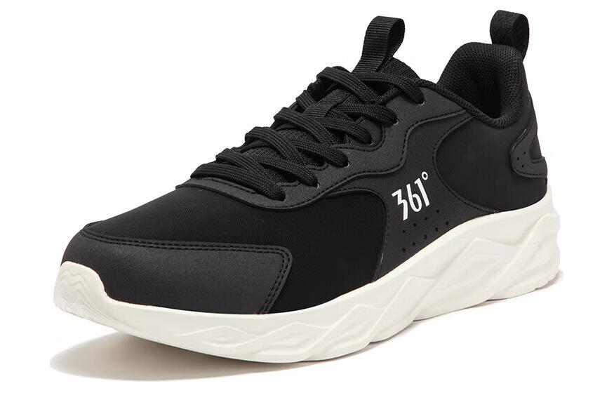361° Cushioning Anti-Slip And Wear-Resistant Low-Top Running Shoes Men's Black White
