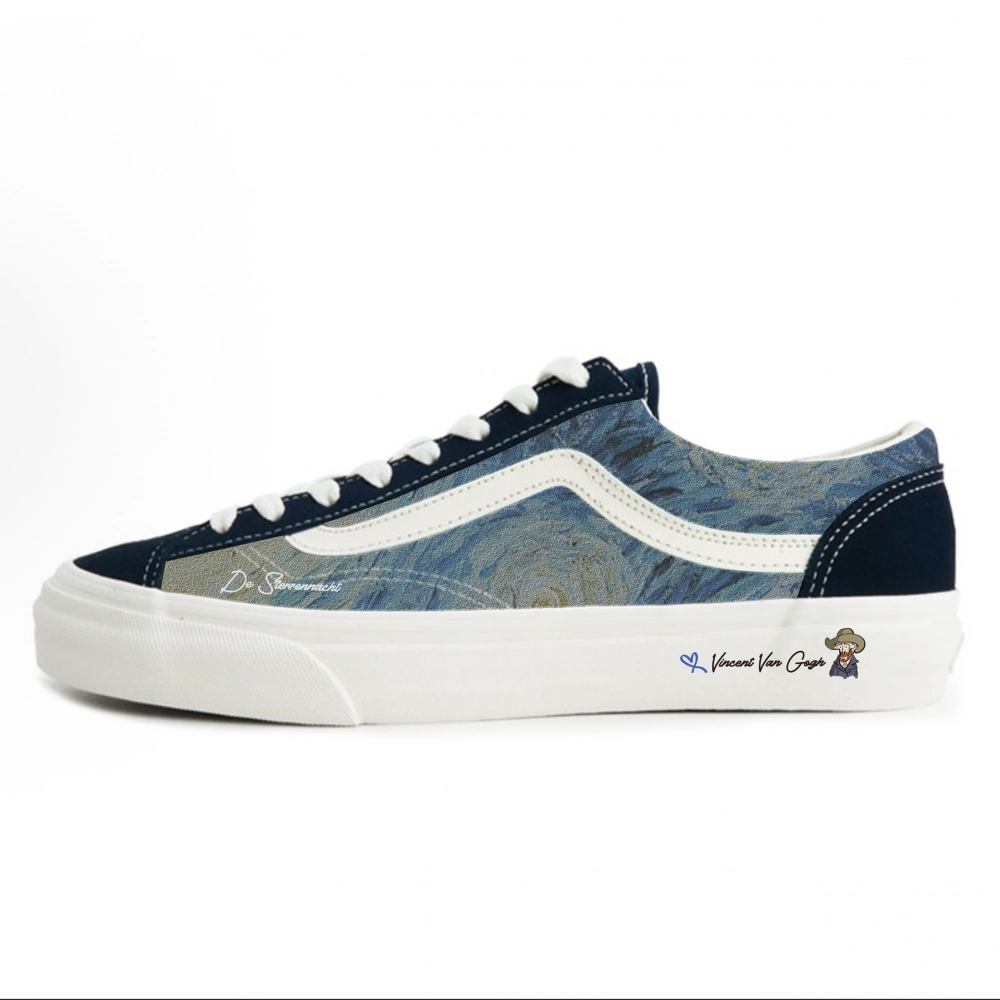 Vans Style 36 Stars And Sky Cushioning, Wear Resistant Low top Skateboard Shoes Unisex Blue White