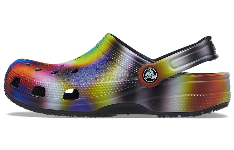 Crocs Colorful Crocs Beach Unisex Multi Color Black Sandals