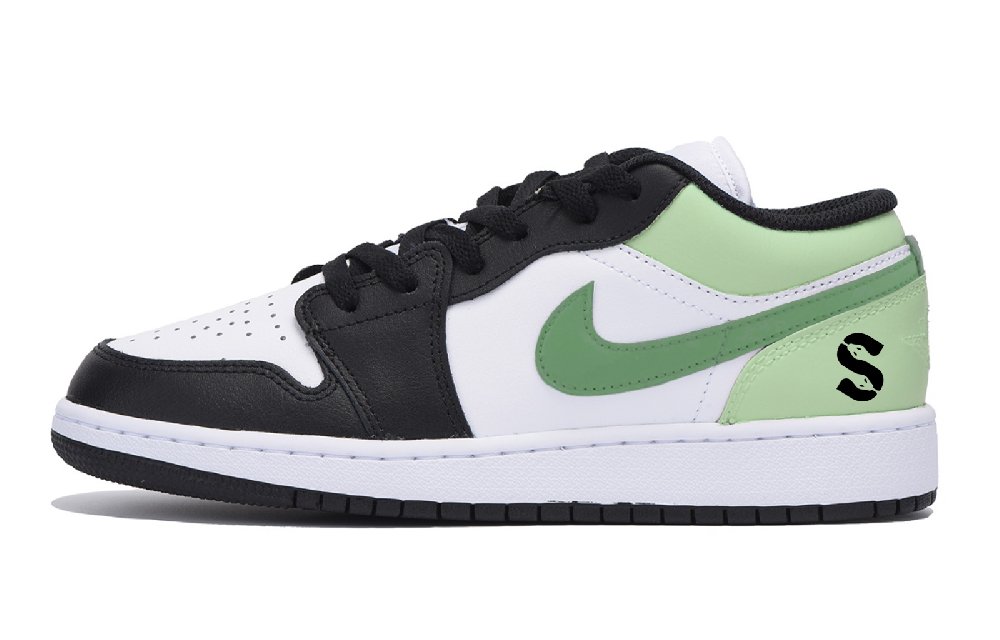 Jordan Air Jordan 1 Puppy Fragment Snake Year Wear-Resistant Low-Top Vintage Basketball Shoes Men's Black