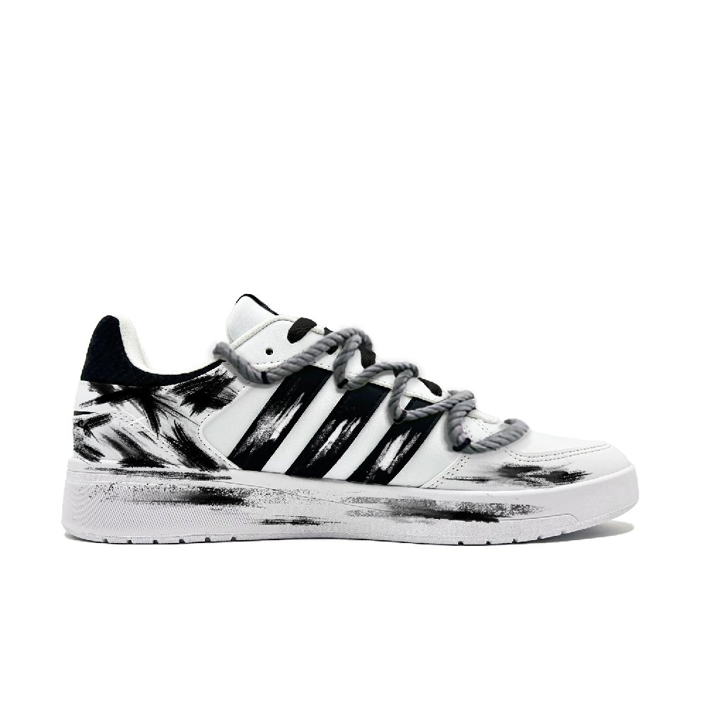 Adidas Neo Courtbeat Dark Shadow Graffiti Abrasion Resistant Low Top Skateboard Shoes Men's Black
