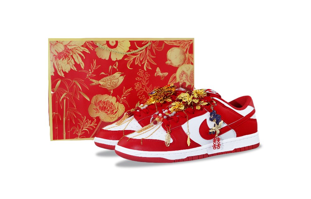 Nike Dunk Abrasion Resistant Low Top Skateboard Shoes Unisex Red