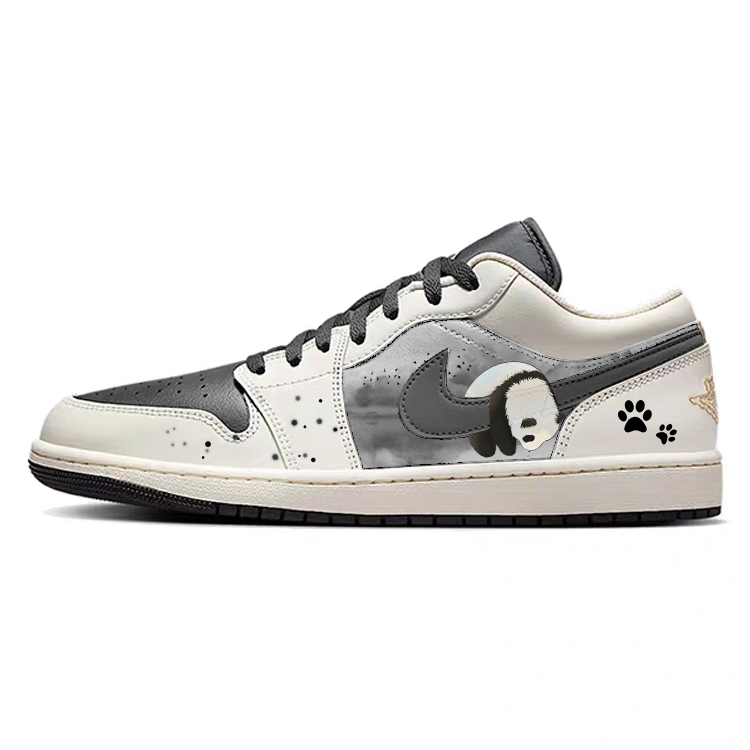 Jordan Air Jordan 1 Anti Slip Wear Resistant Low Top Vintage Basketball Shoes Men's White