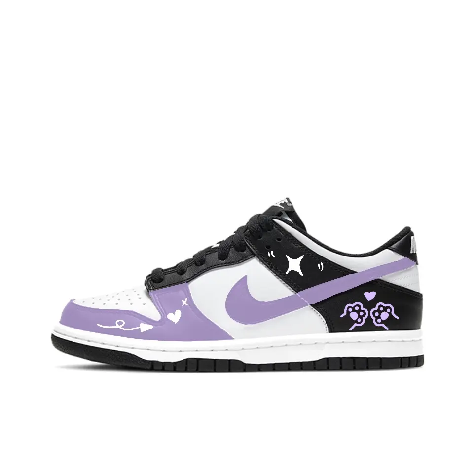 Nike Dunk SB Abrasion Resistant Low top Skateboard Shoes Unisex Black White