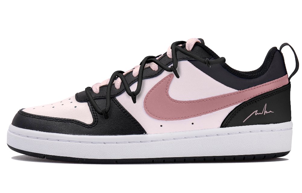 Nike Court Borough Low Top Skateboard Shoes Women's White Black Pink