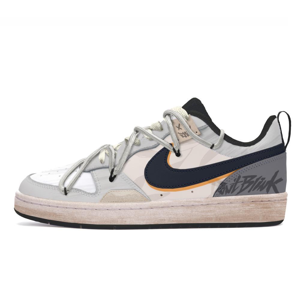 Nike Court Borough Anti-Slip Wear-Resistant Low-Top Skateboard Shoes GS Gray Brown