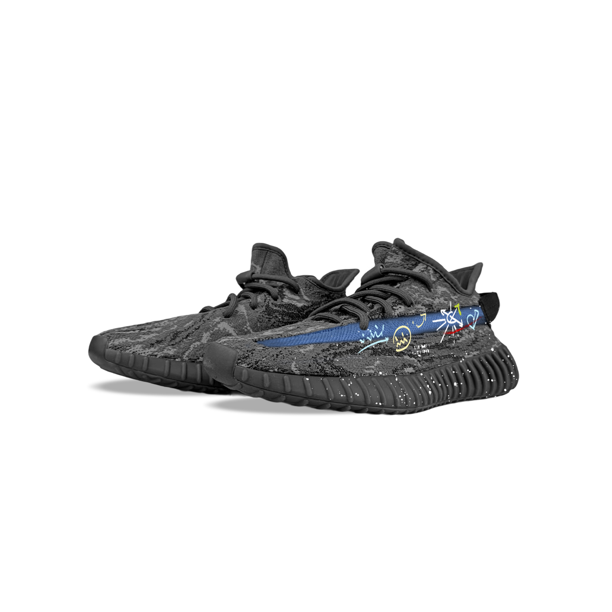 Adidas Originals Yeezy Boost 350 V2 Abrasion Resistant Low top Casual Shoes Unisex Black Blue купить в интернет-магазине Yoocart с быстрой доставкой по России.