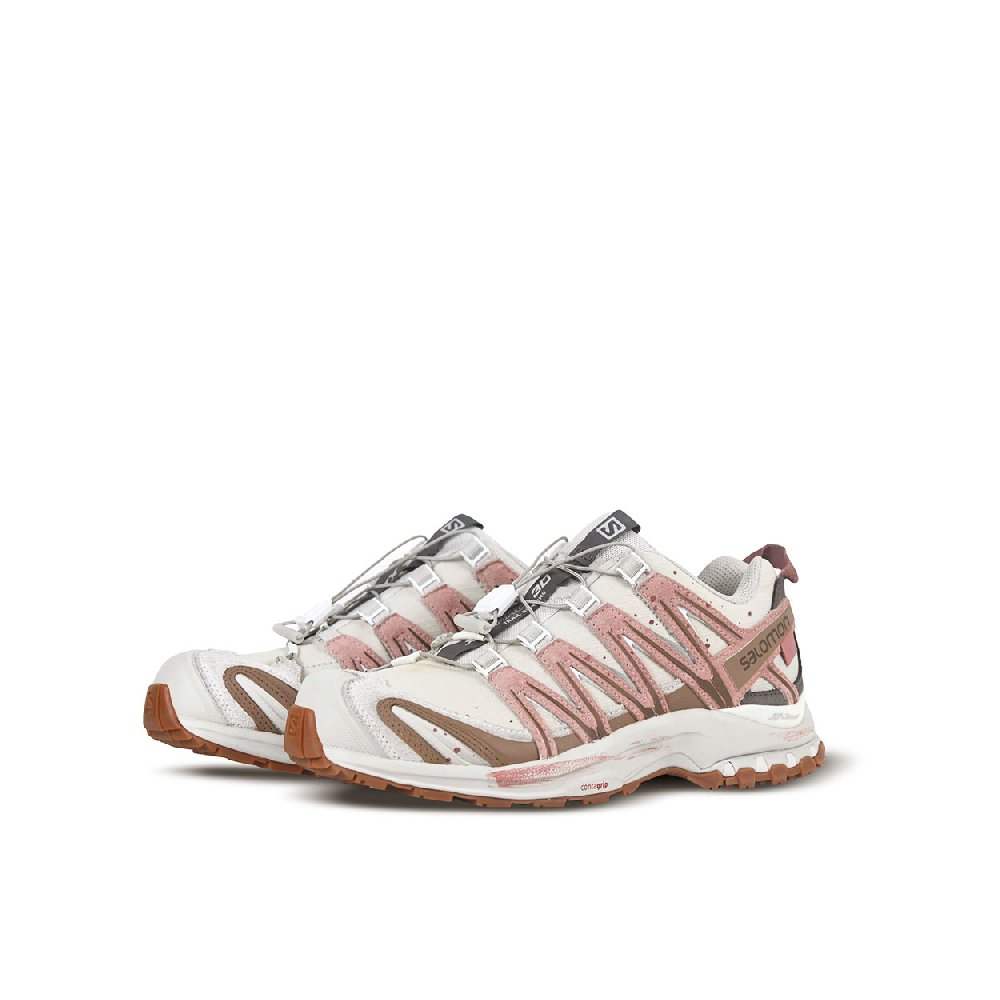 SALOMON XA Pro 3D Suede Anti Slip Wear Resistant Low Top Hiking Shoes Unisex Pink Brown