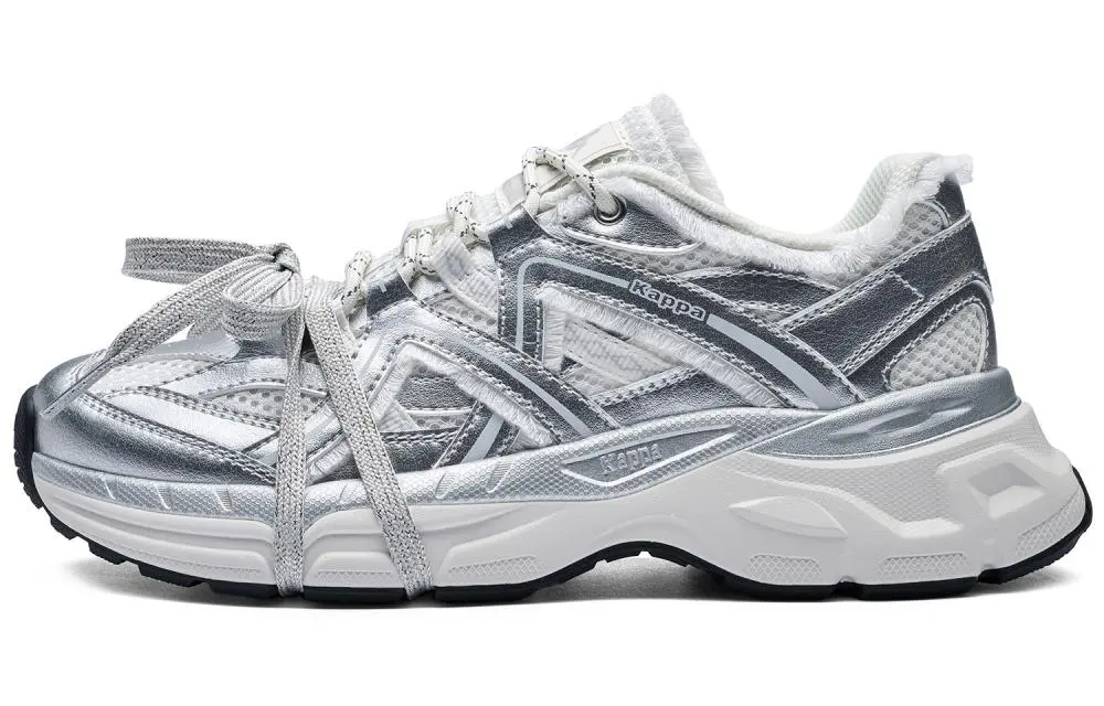 Kappa Back to Back Anti Slip Wear Resistant Low Top Chunky Sneakers Women's Silver White