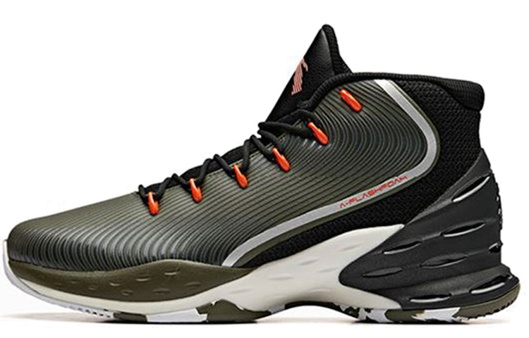 Anta Speedy Decision Cushioned Slip Resistant Abrasion Resistant High Top Basketball Shoes Men's Black Green