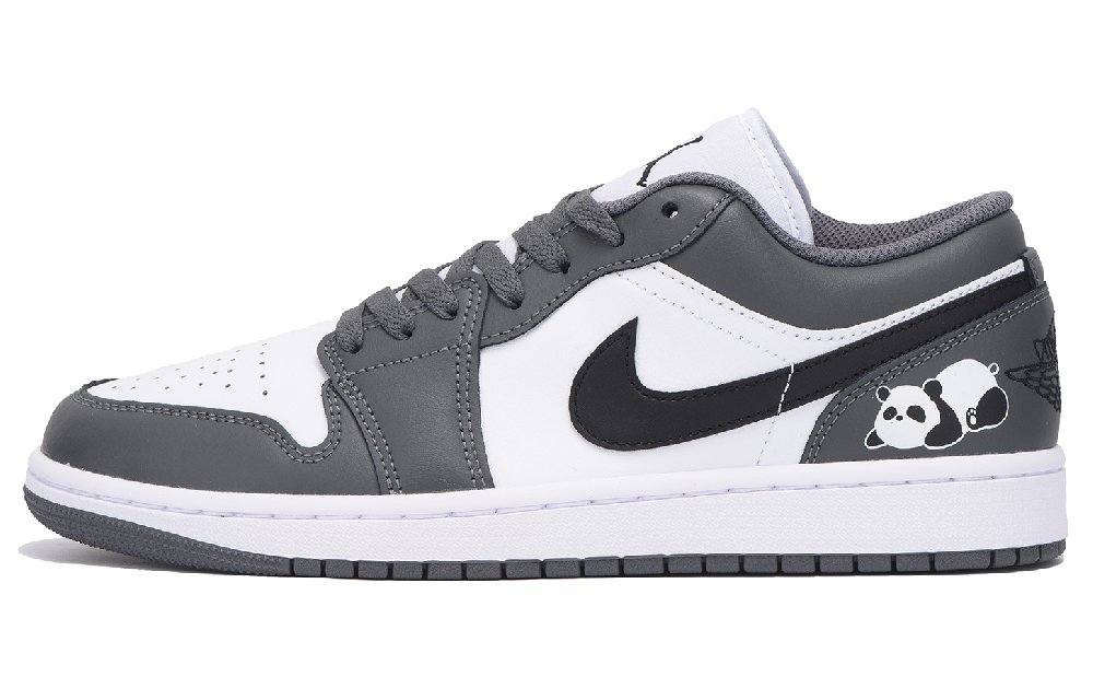 Jordan Air Jordan 1 Slip-Resistant Coverage Low-Top Vintage Basketball Shoes Unisex Black Gray