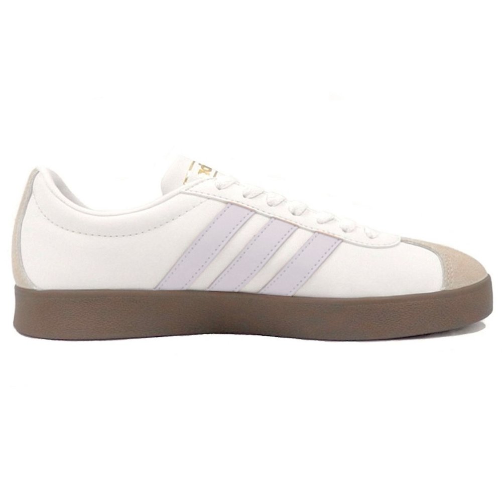 Adidas Neo VL Court 2.0 Slip Resistant Low Top Skateboard Shoes Unisex White Purple