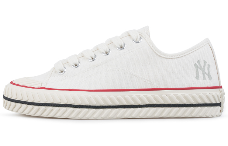 MLB Playball Anti-Slip Wear-Resistant Breathable Lightweight Low-Top Canvas Shoes Unisex White