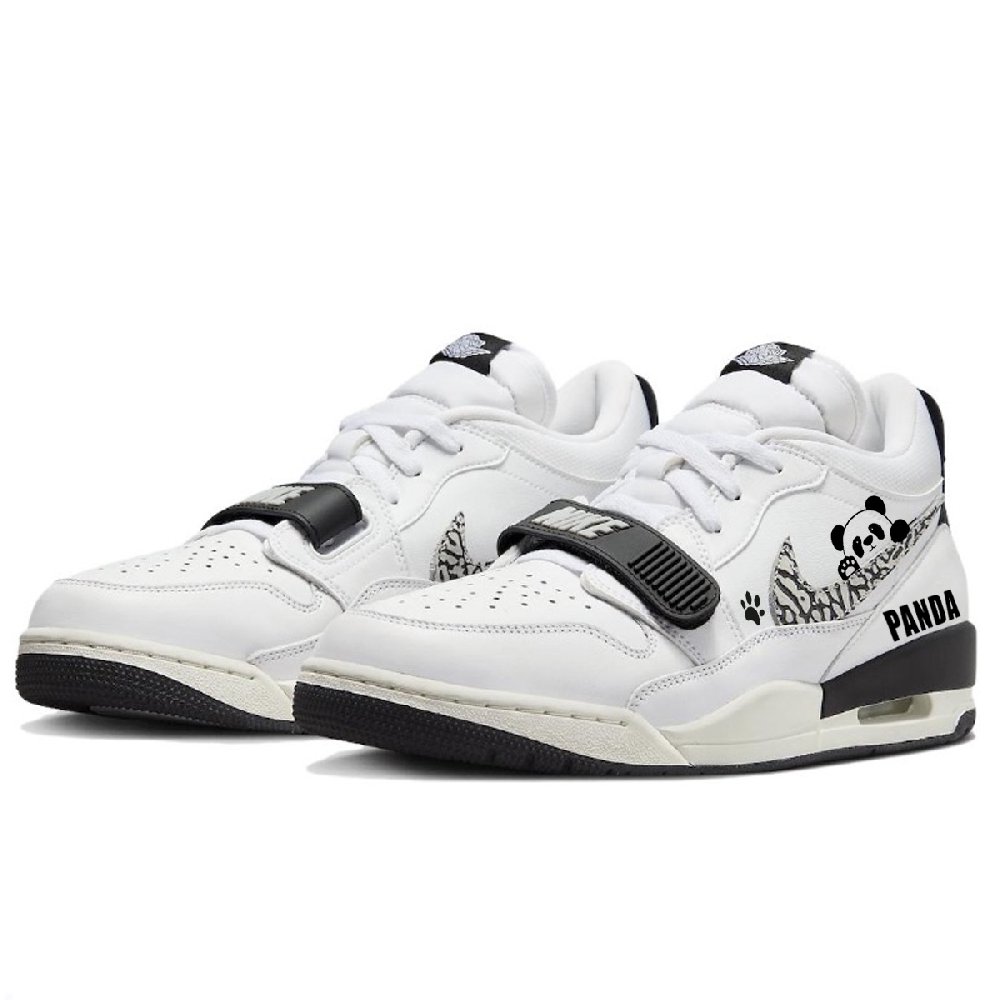 Jordan Legacy 312 Slip-Resistant Low-Top Vintage Basketball Shoes Men's White Black