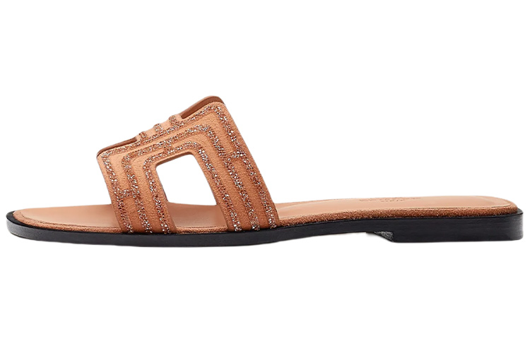 HERMES Oran Stylish Sandals Women's Nude