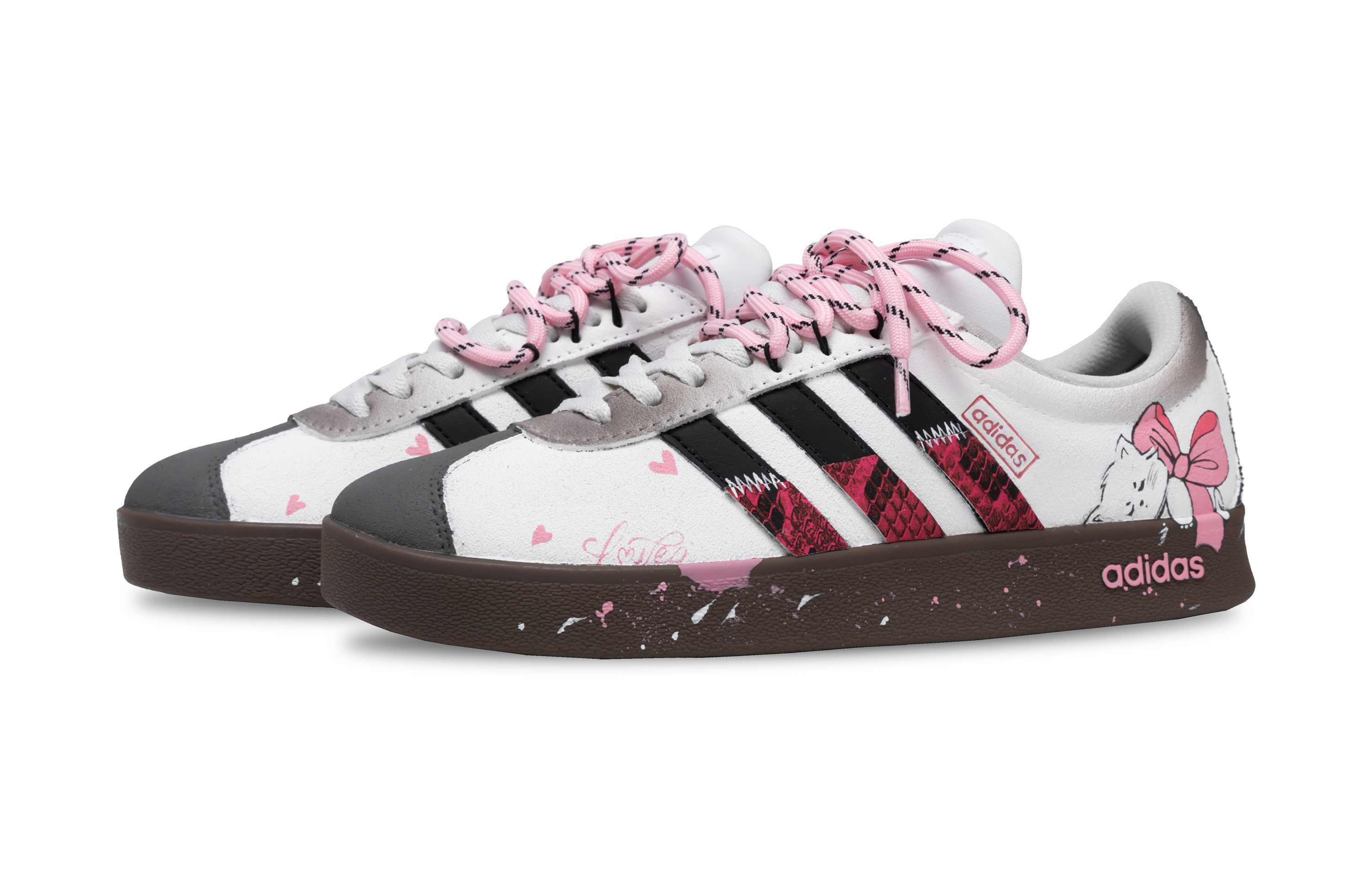 Adidas VL COURT 2.0 Anti-Slip Wear-Resistant Low-Top Skateboard Shoes Unisex Pink White купить в интернет-магазине Yoocart с быстрой доставкой по России.