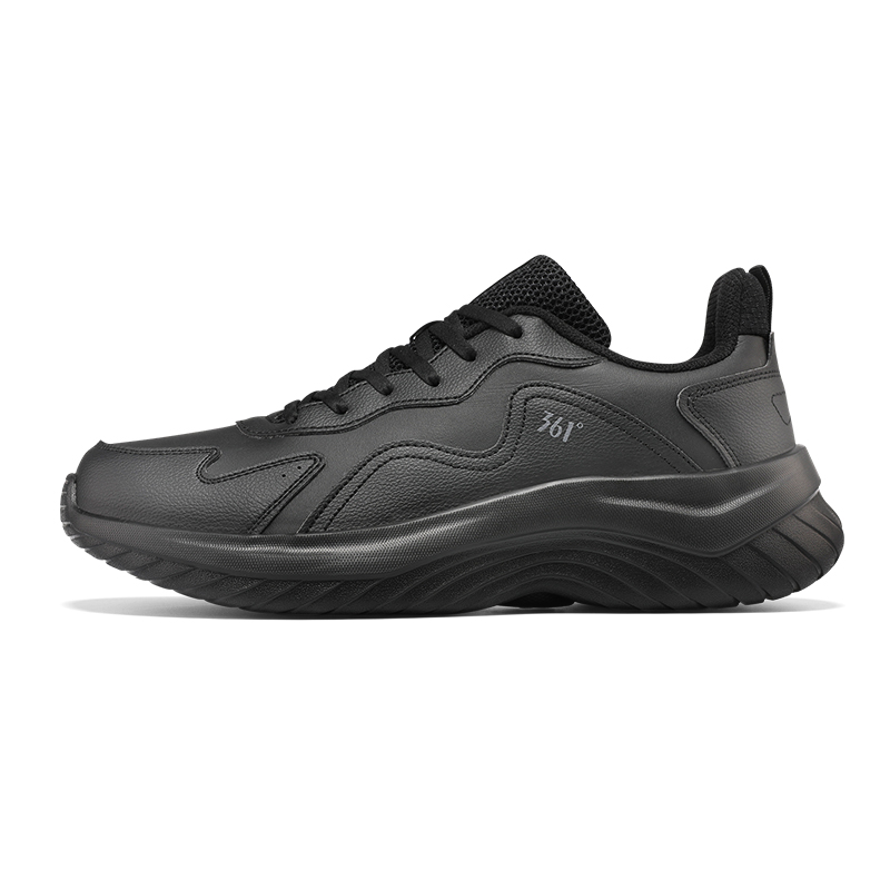 361° Slip-Resistant Lightweight Warm Low-Top Running Shoes Men's Obsidian Black