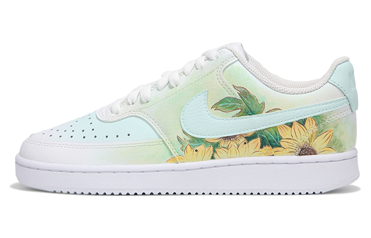 Nike Court Vision Anti-Slip Wear-Resistant Low-Top Skateboard Shoes Men's Light Cyan