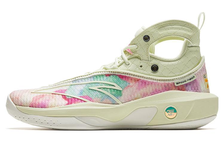 Anta KT8 KT 8 Four Fruits Soup Anti-Slip Wear-Resistant High-Top Basketball Shoes Men's Green Red