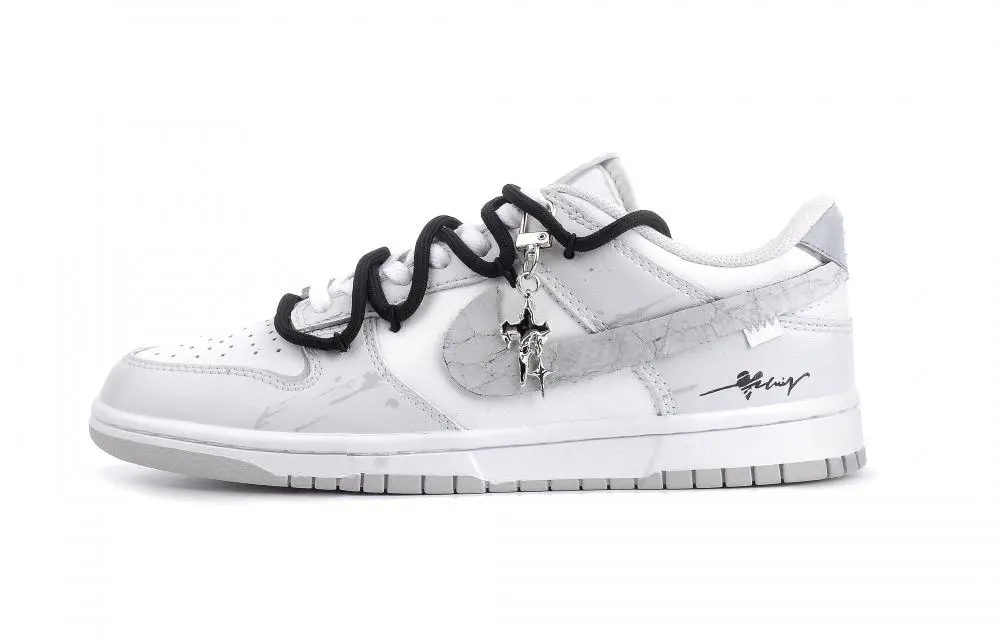 Nike Dunk Silver Sorrow Phantom Abrasion Resistant Low top Skateboard Shoes Unisex Gray