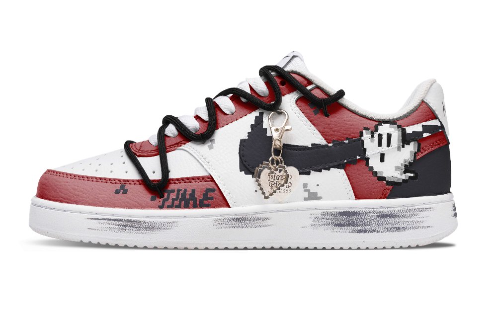 Nike Court Vision 1 Hot Blood Ghost Abrasion Resistant Low Top Skateboard Shoes Unisex Red White