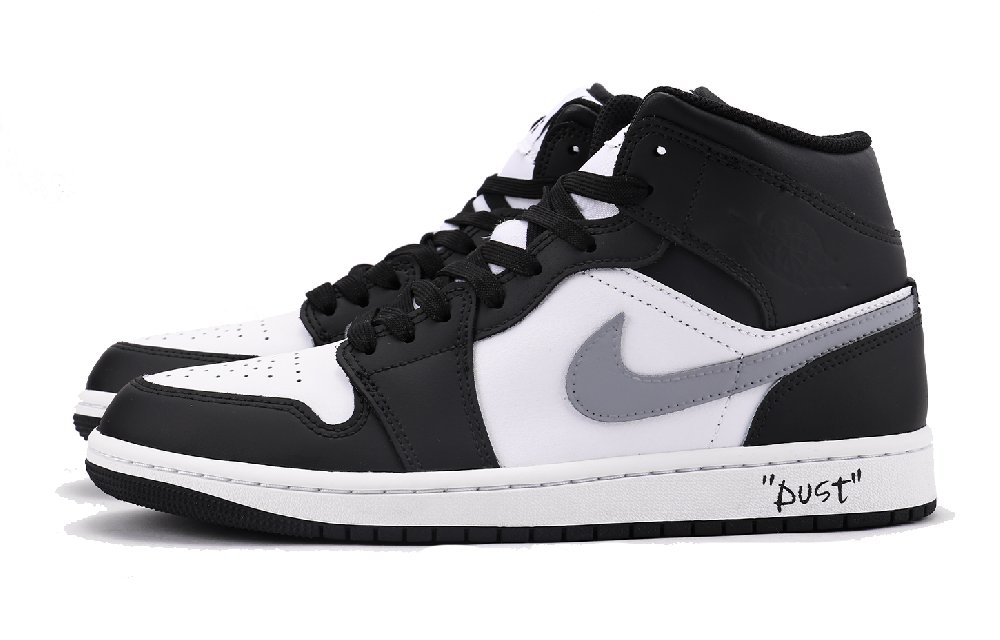 Jordan Air Jordan 1 Vintage Basketball Shoes Men Mid Top Black Gray White