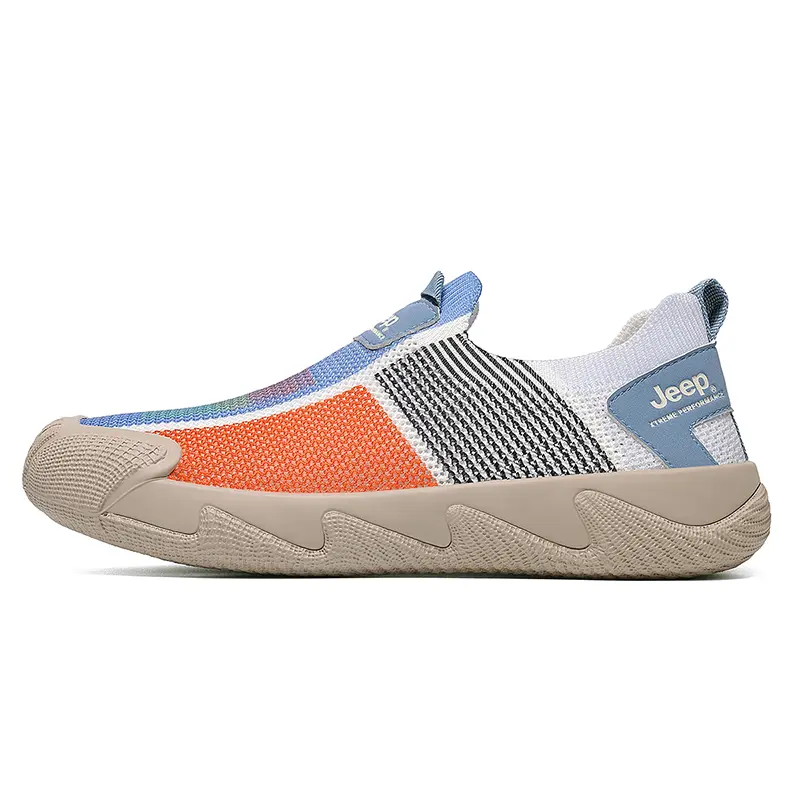 Jeep Abrasion Resistant, Breathable, Lightweight Low Top Hiking Shoes Men's Beige Blue