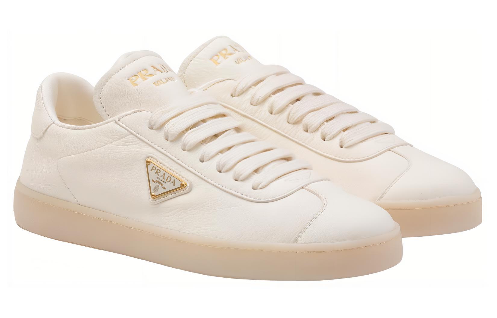PRADA Triangle-logo Leather Sneakers
