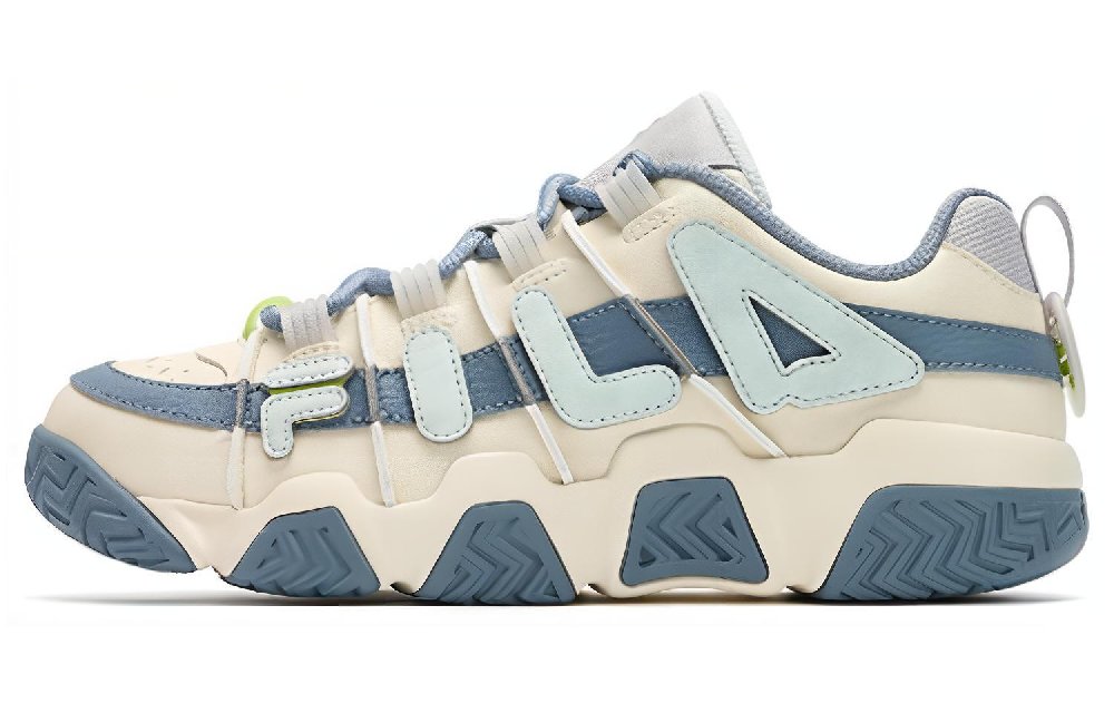 FILA FUSION BUSTER Puffy Shoes Low top Vintage Basketball Shoes Women's White Blue