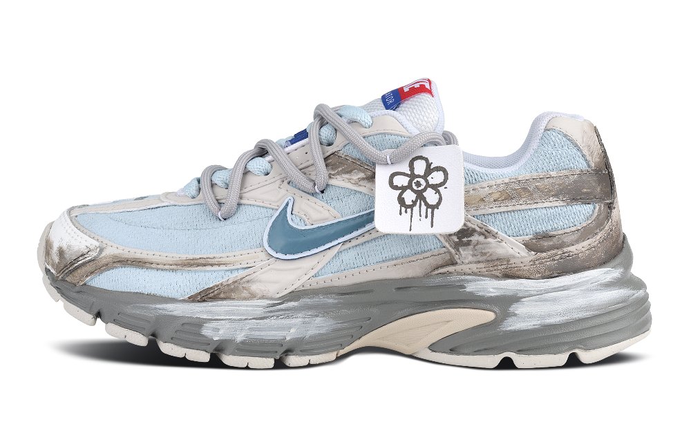 Nike Initiator Anti Slip Wear Resistant Low Top Running Shoes Unisex Beige White Blue