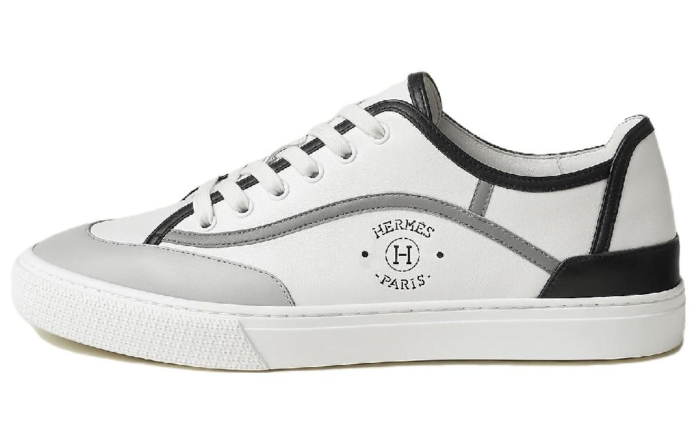 HERMES Get Low Top Stylish Skateboarding Shoes Men's White Gray