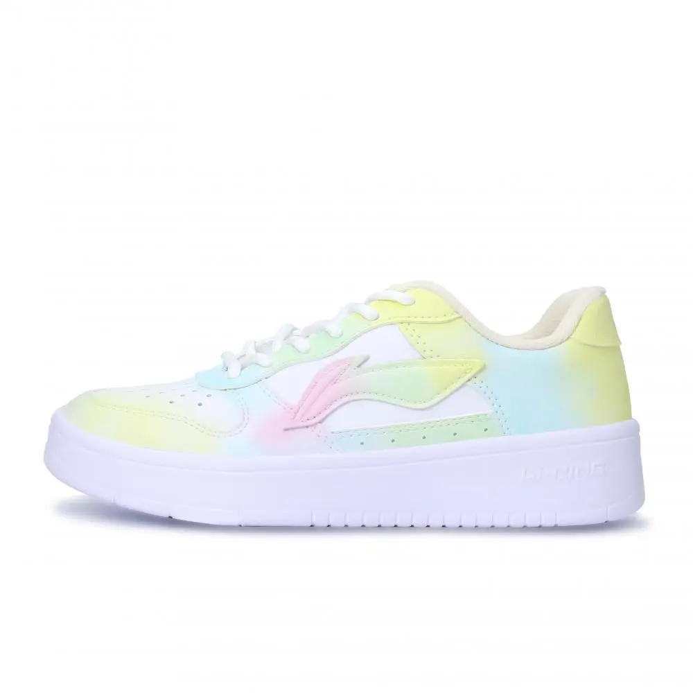 LiNing Pontoon Boats Abrasion Resistant, Lightweight, And Breathable Low top Skateboard Shoes Unisex White Yellow Blue