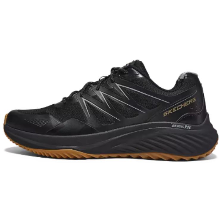 Skechers Cushioned Wear-Resistant Breathable Lightweight Low-Top Casual Running Shoes Men's Black Gold