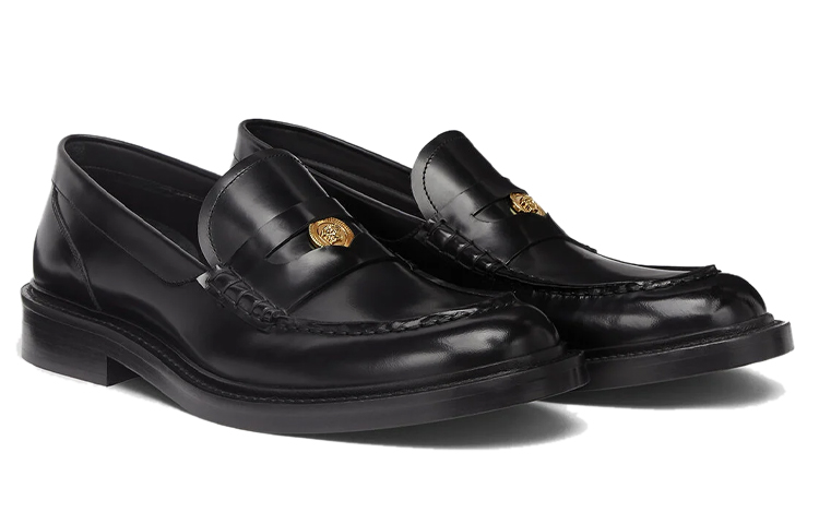 VERSACE Medusa-head Leather Loafers купить в интернет-магазине Yoocart с быстрой доставкой по России.