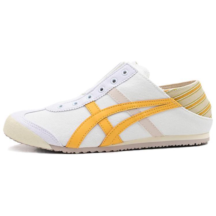 Onitsuka Tiger MEXICO 66 Anti-Slip Wear-Resistant Breathable Lightweight Low-Top Casual Shoes Unisex White Yellow