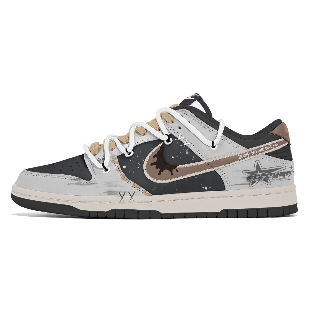 Nike Dunk Tri-Experimental Laboratory Anti-Slip Wear-Resistant Low-Top Skateboard Shoes Unisex Black Gray