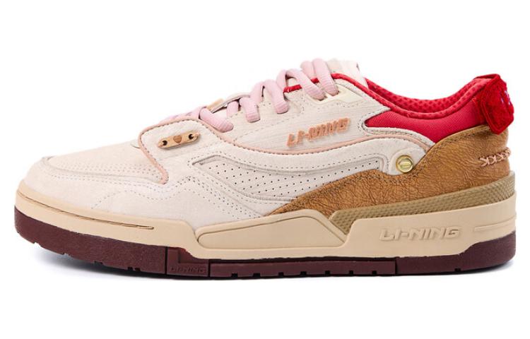 Disney x LiNing 001 BTC Pinocchio Collection Anti Slip Wear Resistant Low Top Skateboard Shoes Men's White Brown Red