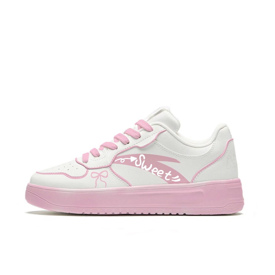Anta Relaxed Slip Resistant, Abrasion Resistant, Lightweight Low Top Skateboard Shoes Unisex White Pink