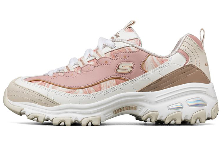 Skechers D'LITES 1.0 Low Top Chunky Sneakers Women's Pink White