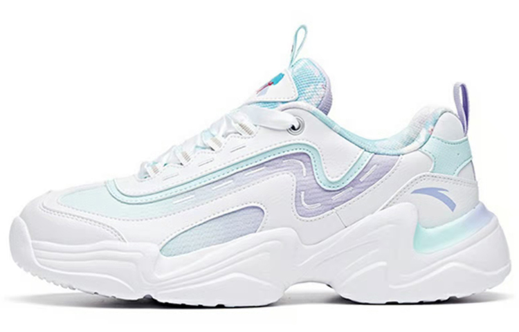 ANTA Life Collection Chunky Sneakers Women's Low-Top White/Glacier Blue/Light Purple