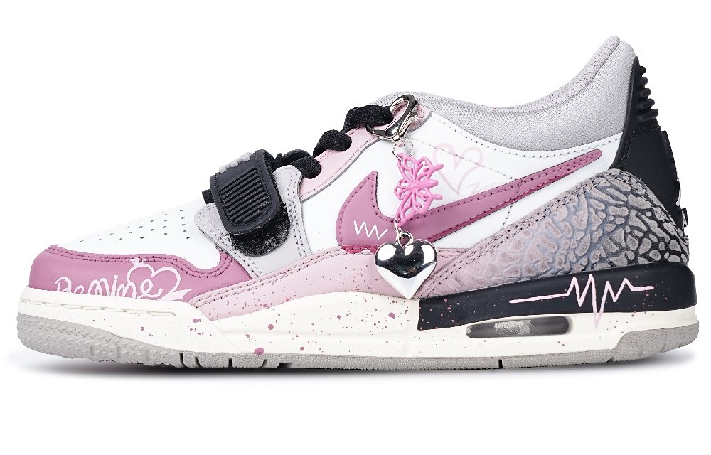 Jordan Legacy 312 Low-Top Vintage Basketball Shoes GS Black Pink