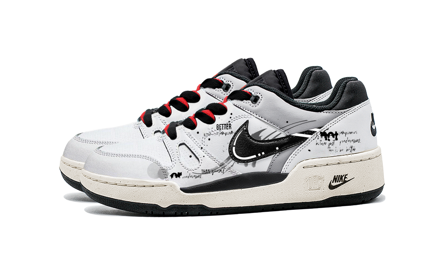 Nike Full Force Skateboard Shoes Men's Low top Black/White/Red купить в интернет-магазине Yoocart с быстрой доставкой по России.