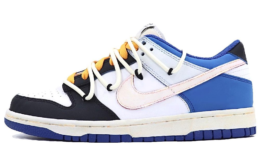 Nike Dunk Anti-Slip And Wear-Resistant Breathable Low-Top Skateboard Shoes Women's Beige Blue