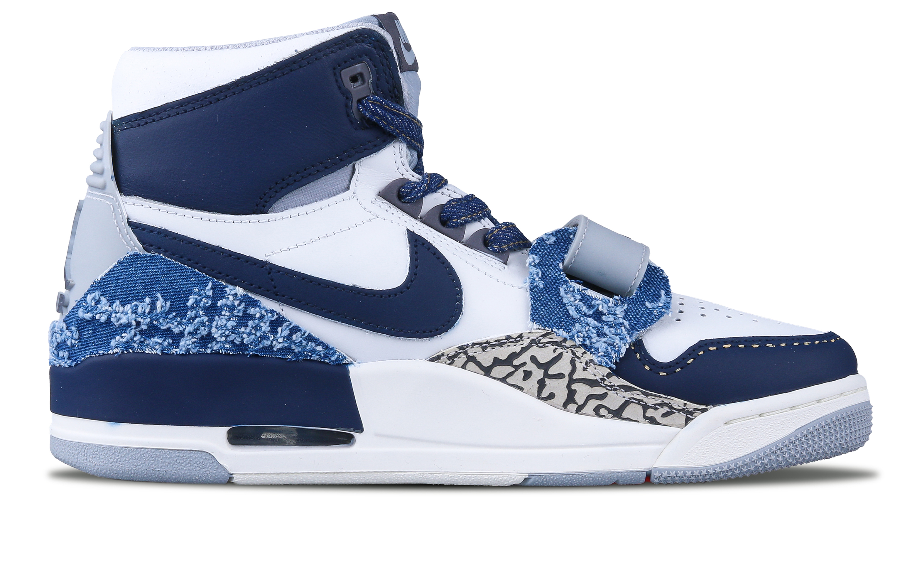 JORDAN Legacy 312 Vintage Basketball Shoes Men High Top White/Blue