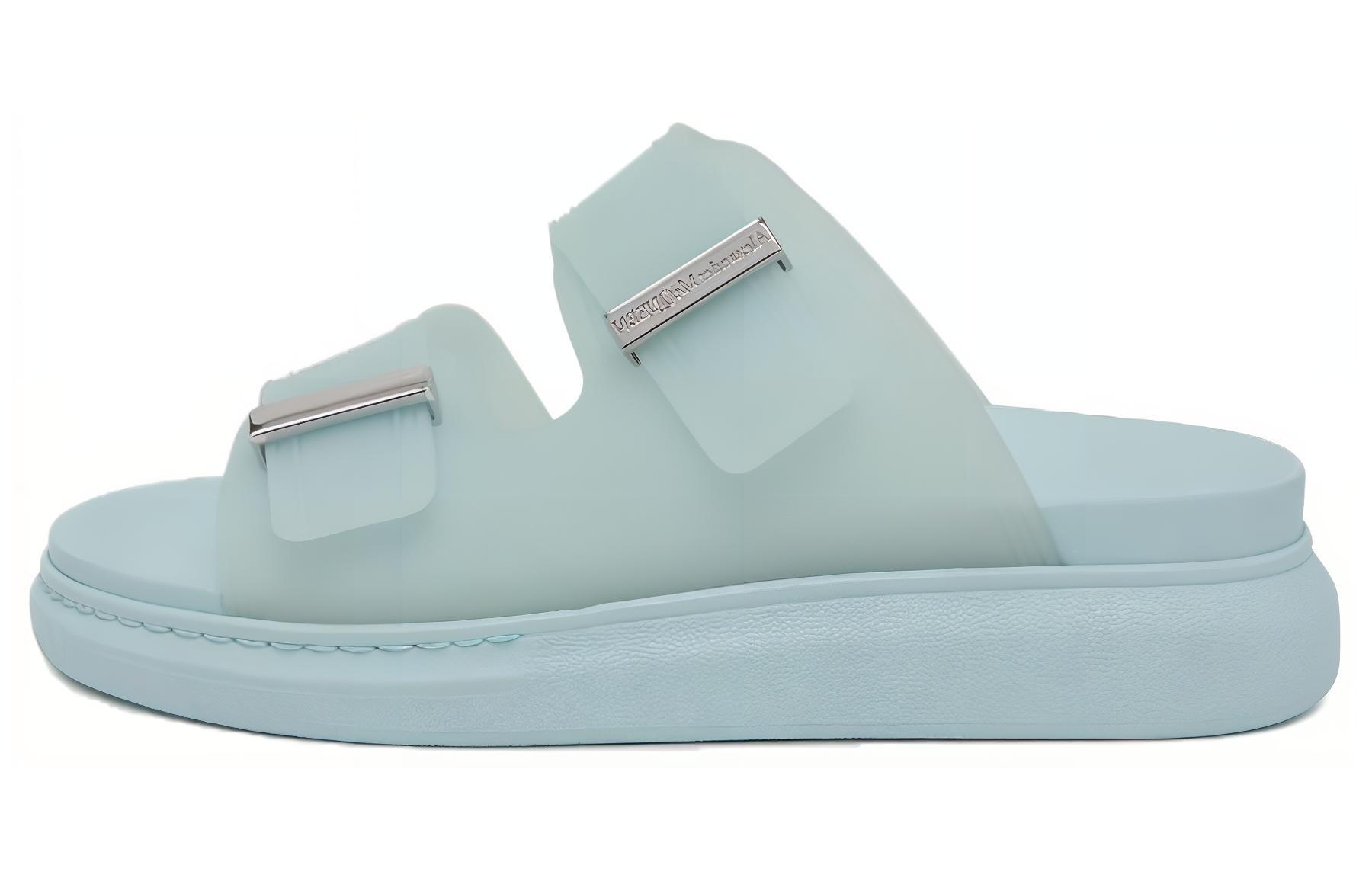 Alexander McQueen Hybrid Slides 'Powder Blue Silver' Women's