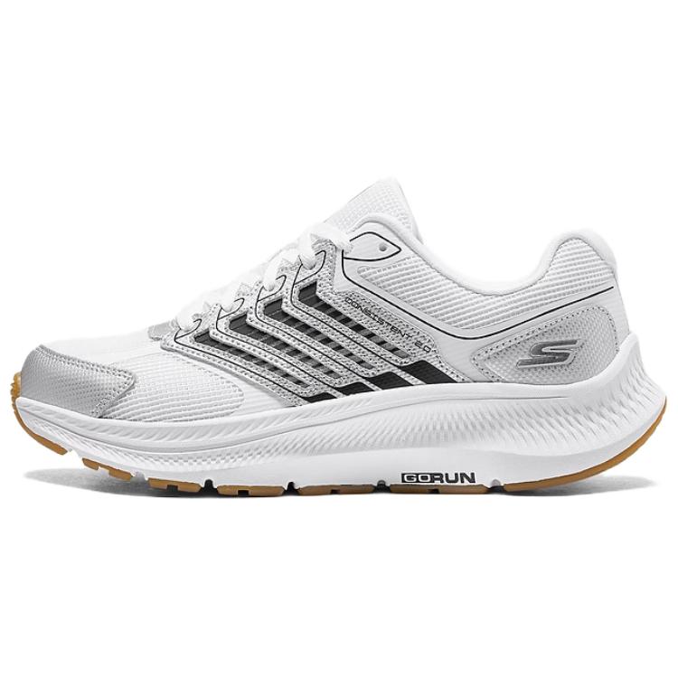 Skechers WOMEN'S GO Series Breathable Coverage Low-Top Casual Running Shoes Women's White Silver